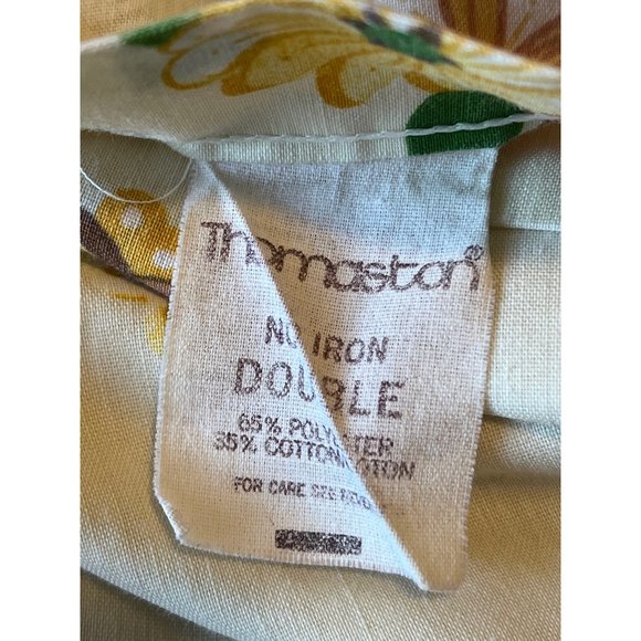 Vintage Thomaston Mills Double Full Flat Butterfly Sheet Cotton Floral Boho - Picture 9 of 9